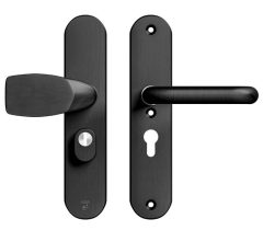 AXA Oval Plus veiligheidsbeslag PC55 SKG3 met kerntrekbeveiliging Wing-greep/kruk zwart