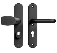 AXA Oval Plus veiligheidsbeslag PC72 SKG3 met kerntrekbeveiliging Wing-greep/kruk zwart