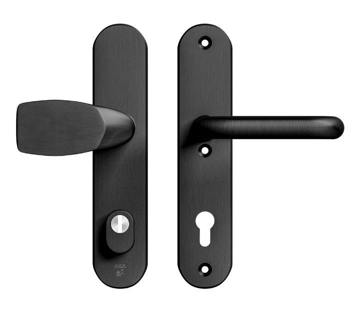AXA Oval Plus veiligheidsbeslag PC92 SKG3 met kerntrekbeveiliging Wing-greep/kruk zwart