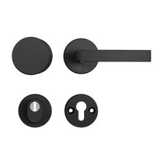 AXA set veiligheidsbeslag op ronde rozet met kerntrekbeveiliging knop/kruk SKG3 aluminium zwart