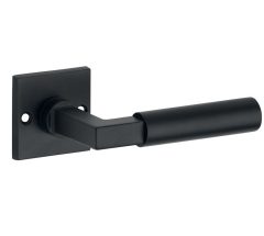 Deurklink op ongeveerd rozet Bauhaus mat zwart