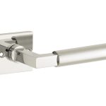 Deurklink op ongeveerd rozet Bauhaus glans nikkel