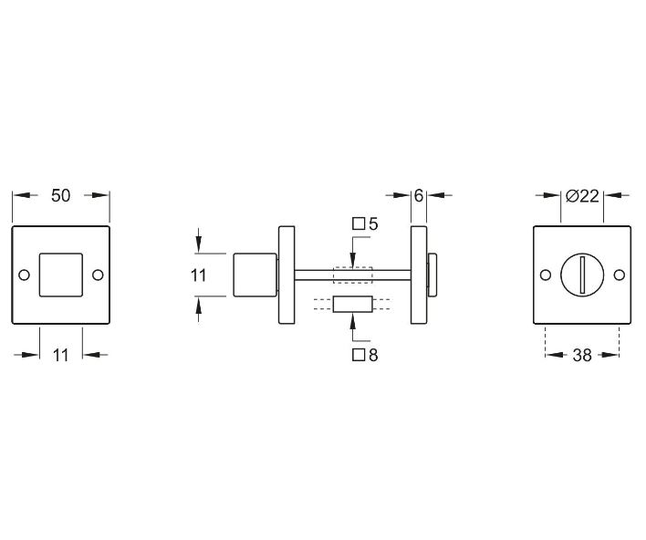 WC-Sluiting 5-8 mm Bauhaus mat nikkel ongelakt - Afbeelding 2