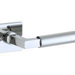 Deurklink op ongeveerd rozet Bauhaus glans chroom