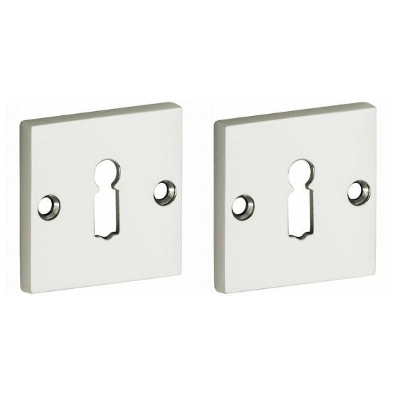 Set van twee Sleutelplaatjes Bauhaus glans nikkel