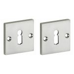 Set van twee Sleutelplaatjes Bauhaus mat nikkel ongelakt