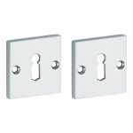 Set van twee Sleutelplaatjes Bauhaus glans chroom