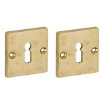 Set van twee Sleutelplaatjes Bauhaus messing antiek