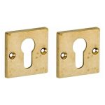 Set van twee PC-Plaatjes Bauhaus messing antiek