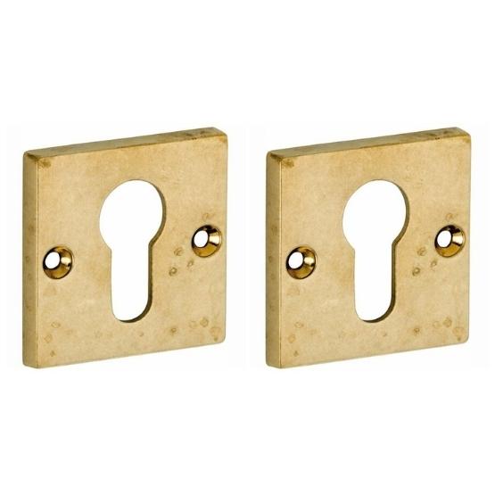 Set van twee PC-Plaatjes Bauhaus messing antiek