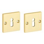 Set van twee Sleutelplaatjes Bauhaus messing ongelakt