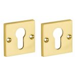 Set van twee PC-Plaatjes Bauhaus messing ongelakt