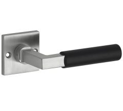 Deurklink op ongeveerd rozet Bauhaus ebben mat nikkel ongelakt