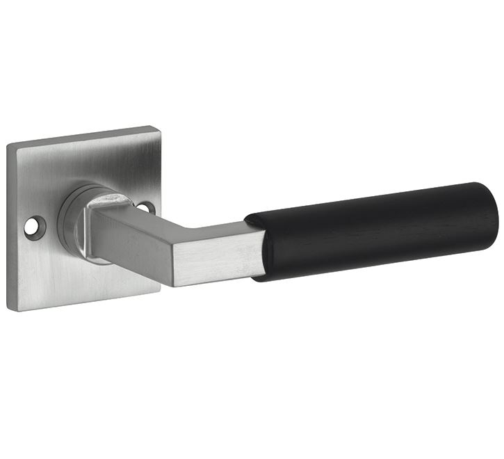 Deurklink op ongeveerd rozet Bauhaus ebben mat nikkel ongelakt