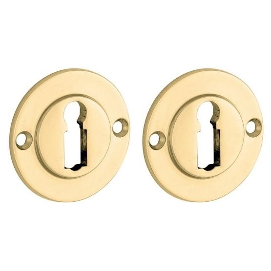 Set van twee sleutelplaatjes Chemin de Fer 50mm BB messing ongelakt