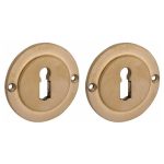 Set van twee sleutelplaatjes Chemin de Fer 50mm BB messing antiek