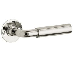 Deurklink op ongeveerd rozet Frankfurt/Chemin de Fer glans nikkel