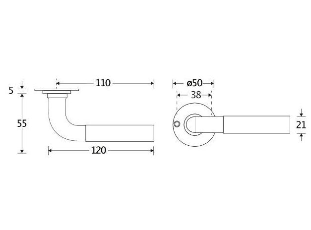 Deurklink op ongeveerd rozet Frankfurt/Chemin de Fer glans nikkel - Afbeelding 2