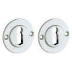 Set van twee sleutelplaatjes Chemin de Fer 50mm BB glans chroom