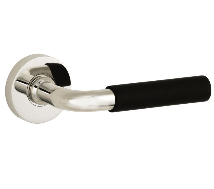 Deurklink op geveerd rozet Frankfurt ebben/Vivo glans nikkel