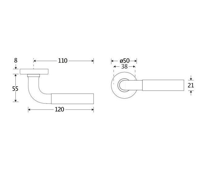 Deurklink op geveerd rozet Frankfurt ebben/Vivo glans nikkel - Afbeelding 2