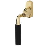 SKG2 Draaikiepgarnituur afsluitbaar Frankfurt ebben/Smal Links messing ongelakt