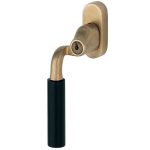 SKG2 Draaikiepgarnituur afsluitbaar Frankfurt ebben/Smal Links messing antiek