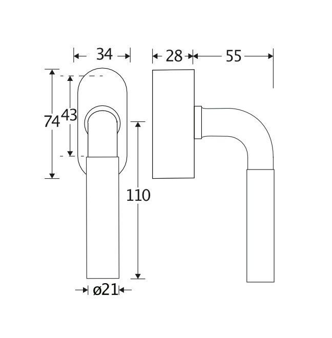 SKG2 Draaikiepgarnituur afsluitbaar Frankfurt ebben/Elegant messing antiek - Afbeelding 2