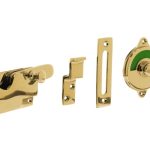 Intersteel wc-overslag vlak en "groen / rood" indicatie messing ongelakt