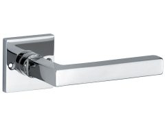 Deurklink op ongeveerd rozet Kare/Bauhaus glans chroom
