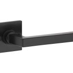 Deurklink op ongeveerd rozet Kare/Bauhaus mat zwart