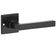 Deurklink op ongeveerd rozet Kare/Bauhaus mat zwart
