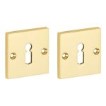 Set van twee Sleutelplaatjes Bauhaus messing gelakt