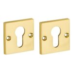 Set van twee PC-Plaatjes Bauhaus messing gelakt