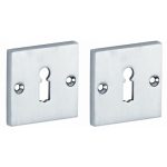 Set van twee Sleutelplaatjes Bauhaus mat chroom