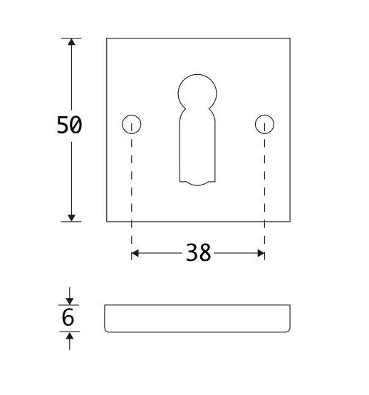 Set van twee Sleutelplaatjes Bauhaus mat chroom - Afbeelding 3