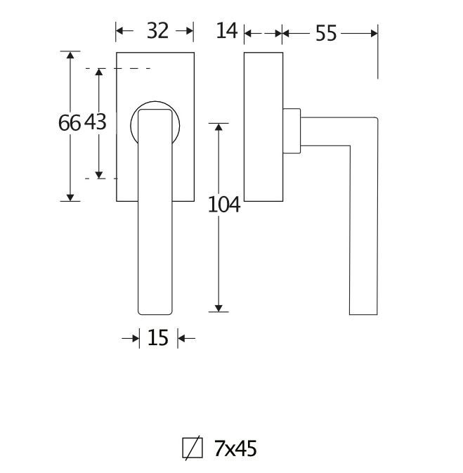 Draaikiepgarnituur Kare/Bauhaus glans chroom - Afbeelding 2