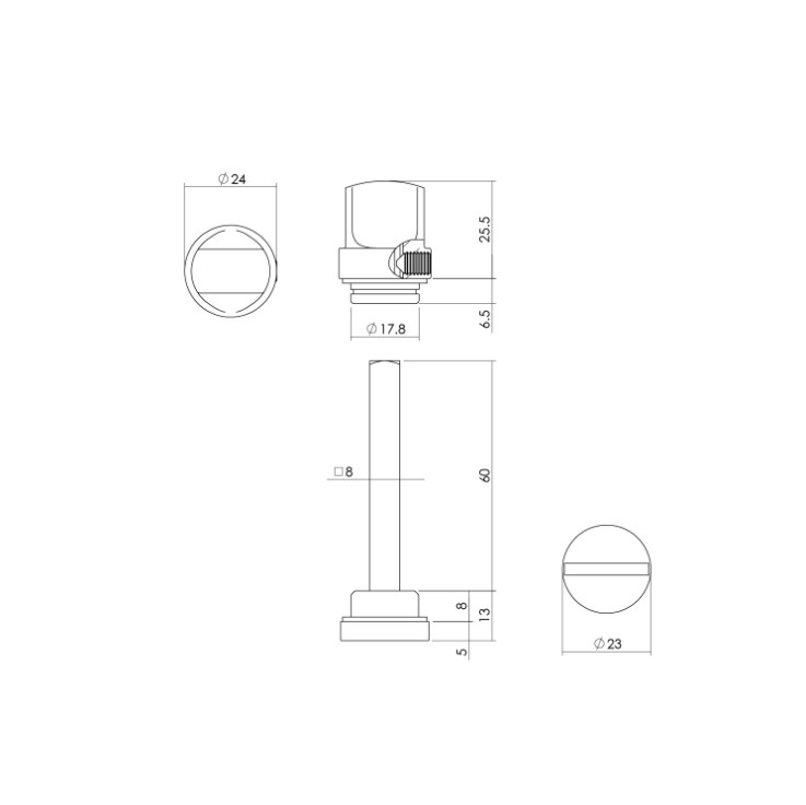 Intersteel wc-olive los 8mm messing getrommeld