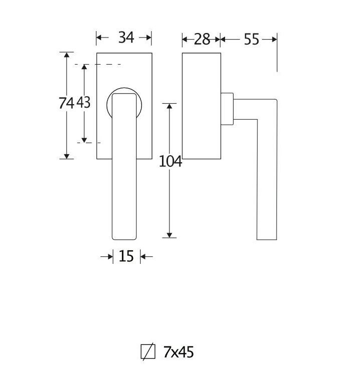 SKG2 Draaikiepgarnituur afsluitbaar Kare/Bauhaus mat zwart - Afbeelding 2