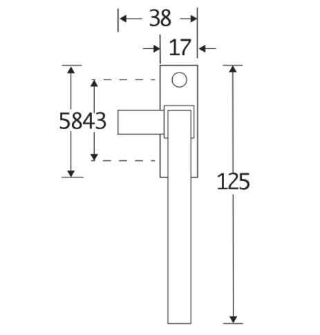 Raamboom Met Sluitplaat Links Kare mat nikkel ongelakt - Afbeelding 2