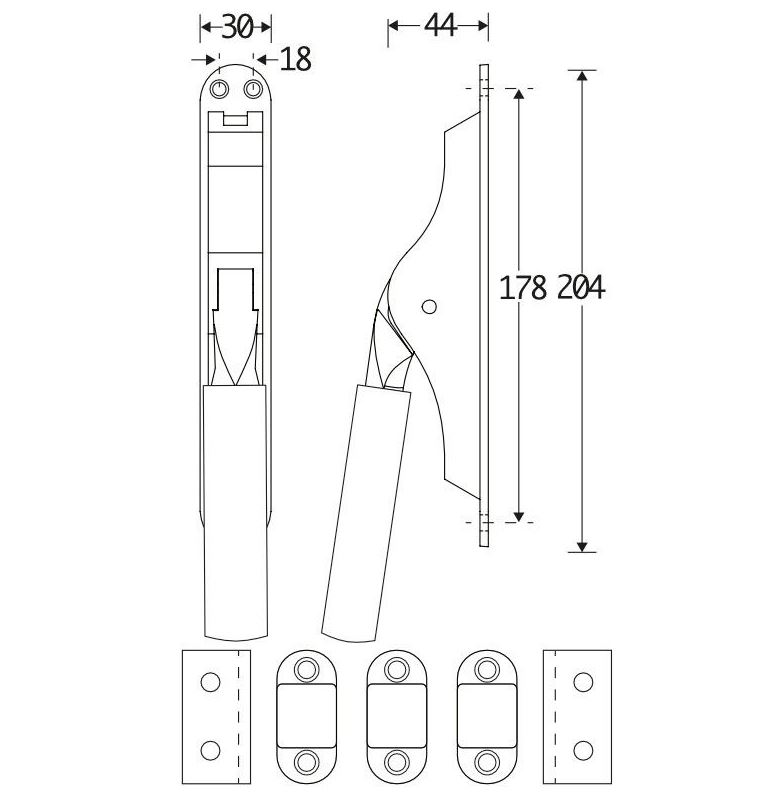 Pomp-espagnolet Frankfurt ebben messing Ongelakt Inclusief 2 Stangen - Afbeelding 2