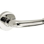 Deurklink op geveerd rozet Halfsabel/Vivo glans nikkel