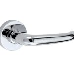 Deurklink op geveerd rozet Halfsabel/Vivo glans chroom