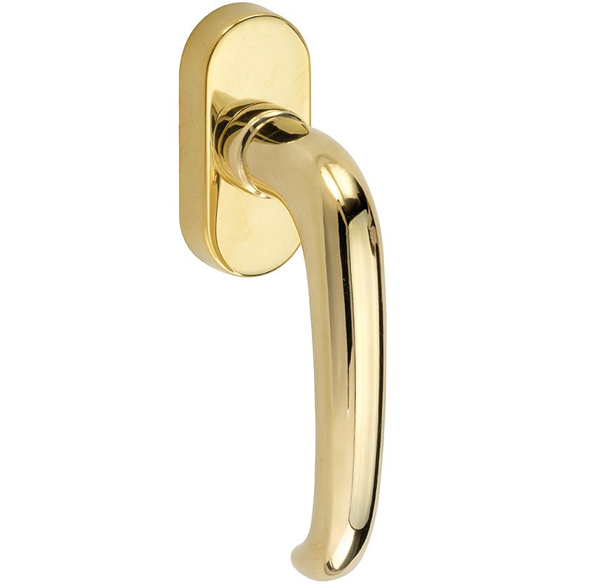 Draaikiepgarnituur Halfsabel/Elegant messing gelakt