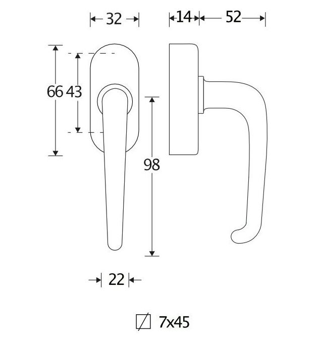 Draaikiepgarnituur Halfsabel/Elegant messing gelakt - Afbeelding 2
