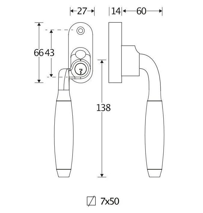 SKG2 Draaikiepgarnituur afsluitbaar Elegant Rechts mat zwart - Afbeelding 2