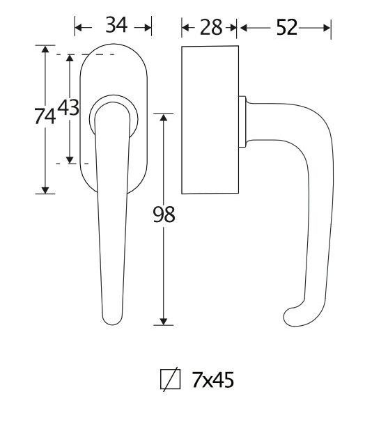 SKG2 Draaikiepgarnituur afsluitbaar Halfsabel/Elegant glans nikkel - Afbeelding 2