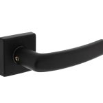 Intersteel enkele deurklink Denham op rozet 50x50x10 mm + 7mm nokken zwart