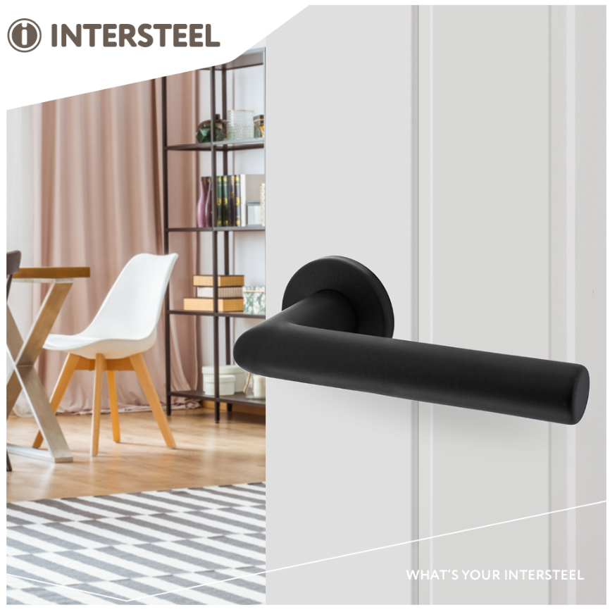 Intersteel enkele deurklink Broome op rozet ø50x7 mm + 7mm nokken zwart - Afbeelding 3