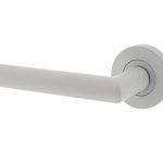 Intersteel enkele deurklink Bastian links op ronde rozet 52x10mm met nokken wit